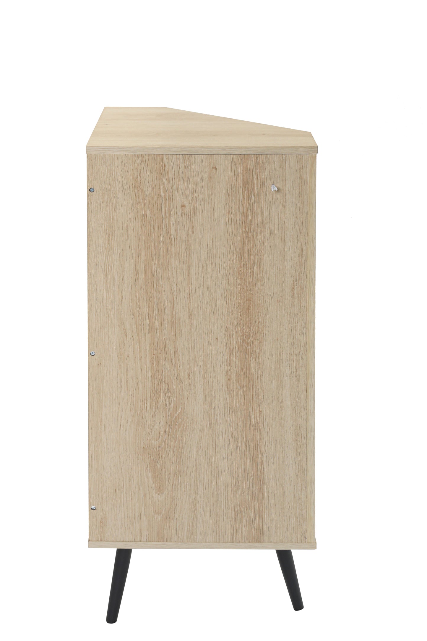 Elegant Freestanding Corner Cabinet with Rattan Doors