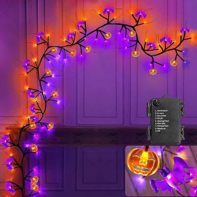 Outdoor Waterproof LED Halloween Decorative Light Rattan Spider Bat Tree Branch Light Party Atmosphere Ghost Festival Chopsticks - Korvel