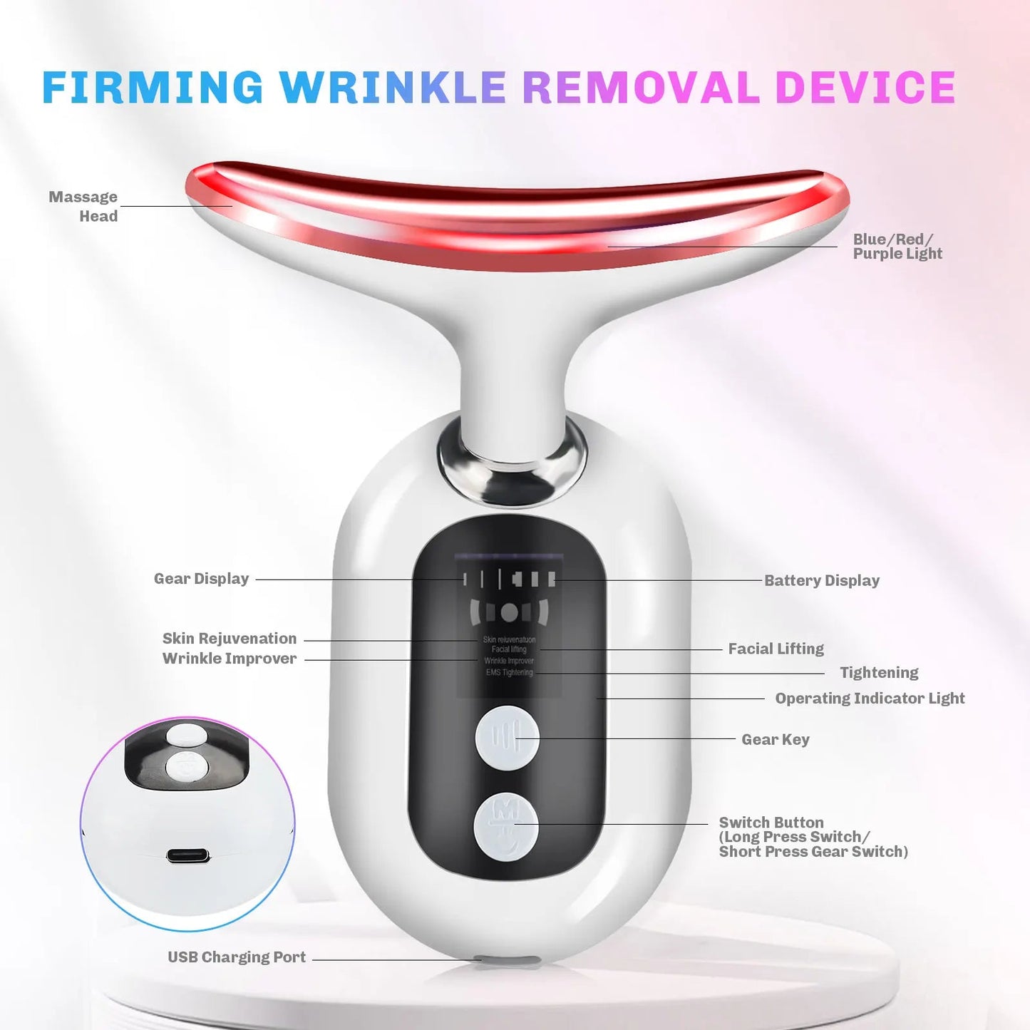 Premium Neck and Face Lifting Device with LED Therapy