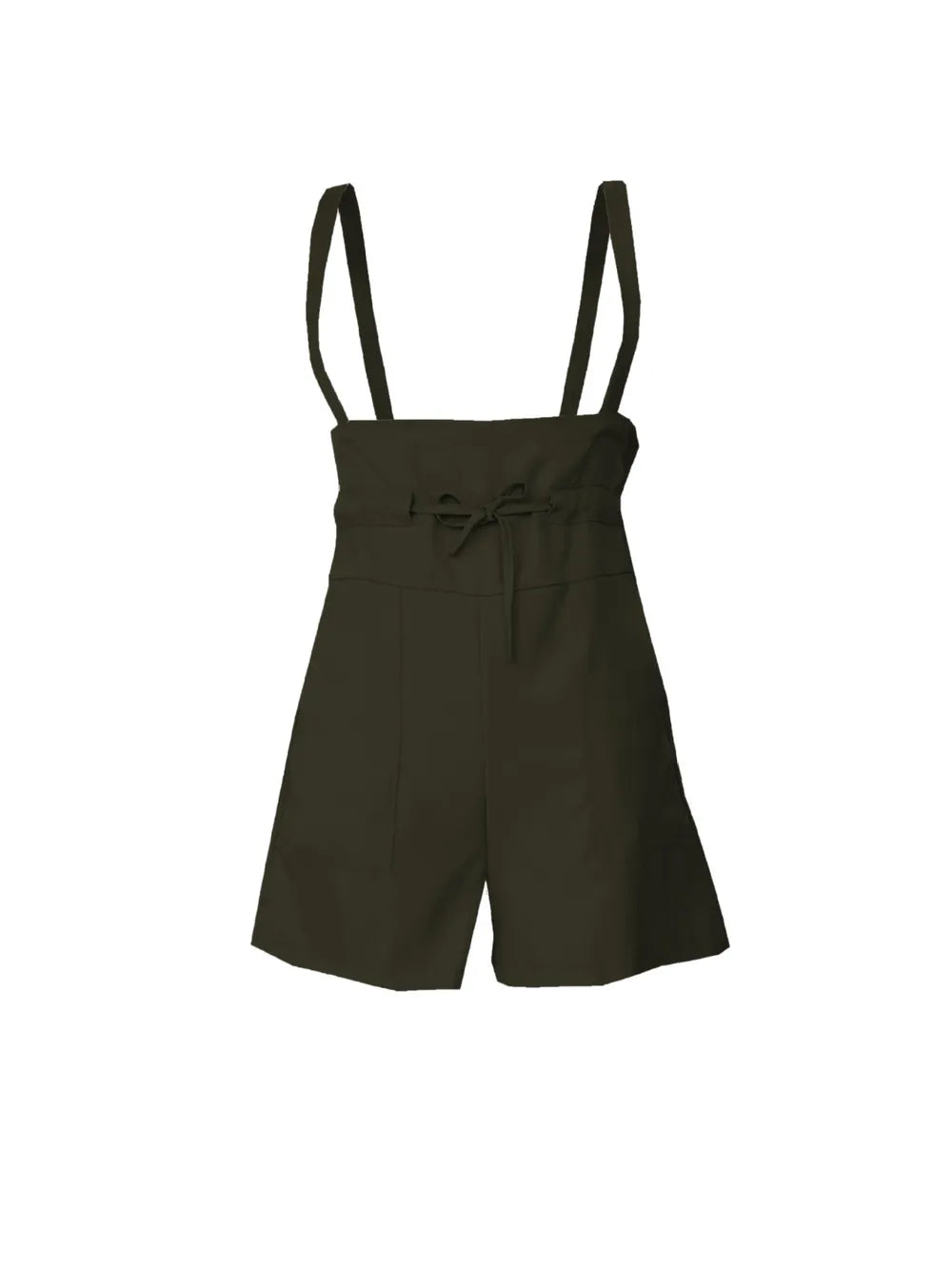 Drawstring Wide Strap Overalls with Pockets - Korvel