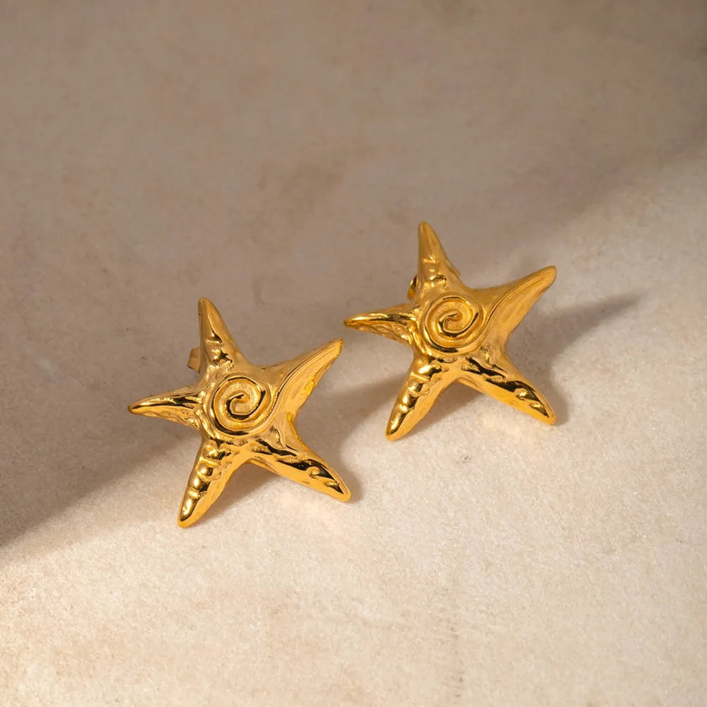 Elegant Stainless Steel Star Shape Earrings