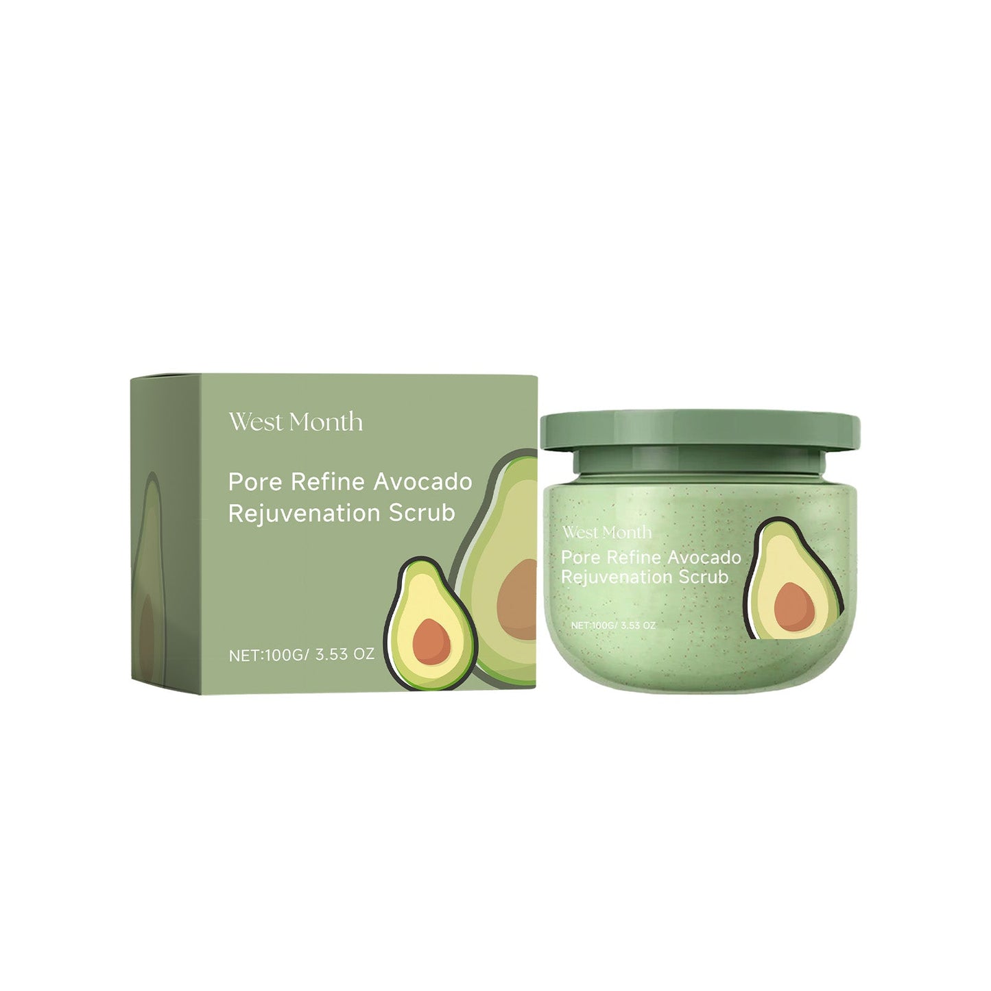 Avocado Ice Cream Scrub, Moisturizing, Hydrating, Cleansing And Exfoliating Body Scrub - Korvel
