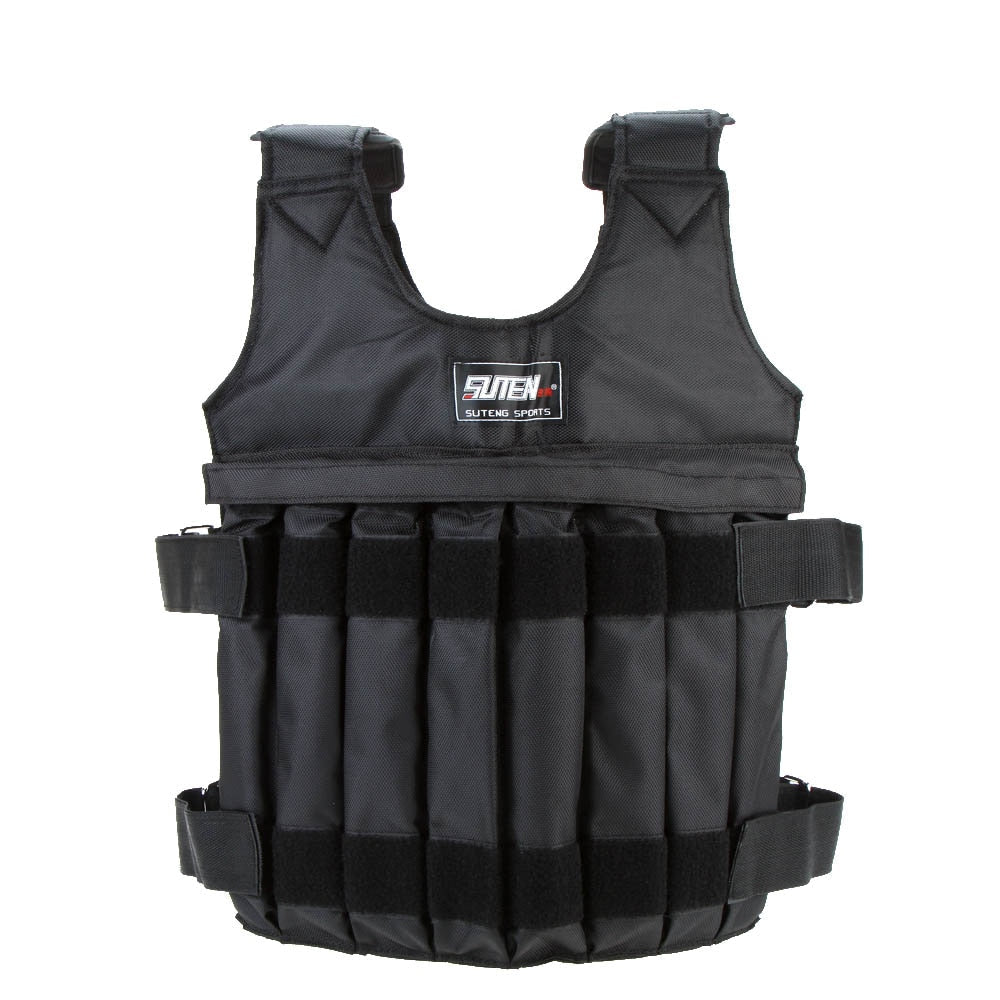 SUTEN 20kg/50kg Loading Weighted Vest For Boxing Training Workout Fitness Equipment Adjustable Waistcoat Jacket Sand Clothing - Korvel
