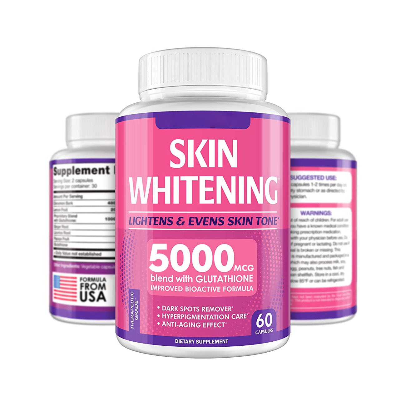 High Quality 5000mg Vitamin Supplements Skin Whitening Capsules Herbal Liposomes Glutathione Pills for Skin Whitening - Korvel
