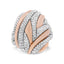 Anillo de cóctel de diamante texturizado en oro rosa y blanco de 18 quilates - Talla 6.5