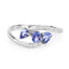 Bague en Or Blanc 14K avec Tanzanite et Diamant Blanc de 0,51 Carat