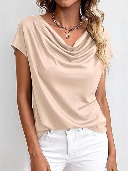 Casual Solid-Color Short-Sleeve Top for Everyday Style