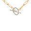 Collar de eslabones de papel con cierre de toggle de diamantes en oro amarillo de 14KT - 18"