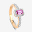 Bague en or jaune 14K avec saphir rose de 0,80 carat et diamants blancs