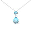 Collar de Pendiente con Topacio y Acento de Diamante en Oro Blanco de 18K