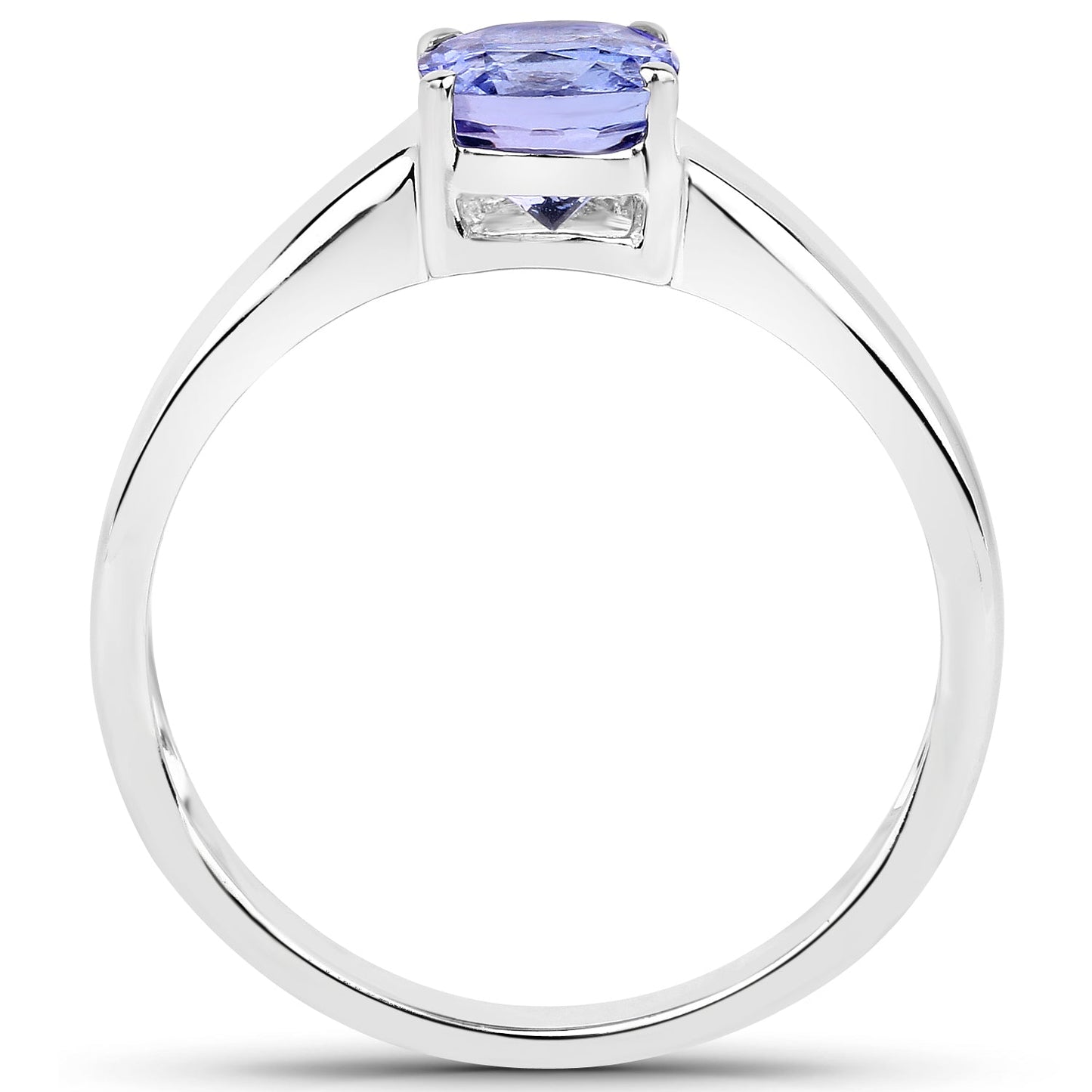 Anillo de Compromiso de Tanzanita Genuina de 1.05 Quilates en Plata de Ley