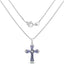 1.84 Carat Genuine Tanzanite & White Zircon Sterling Silver Pendant