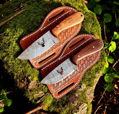 Handcrafted Ranch Cowboy Knives with Unique Damascus Blades and Sheaths - Korvel