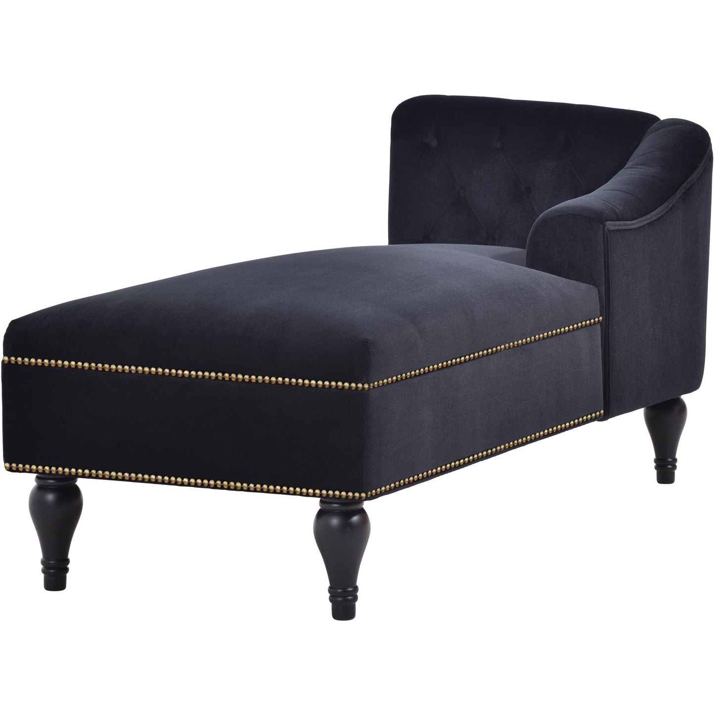 58-Inch Velvet Lounge Chair with Nailhead Trim