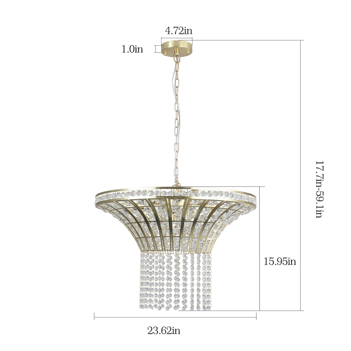 8-Light 23.6" Wide Crystal Waterfall Chandelier - Korvel