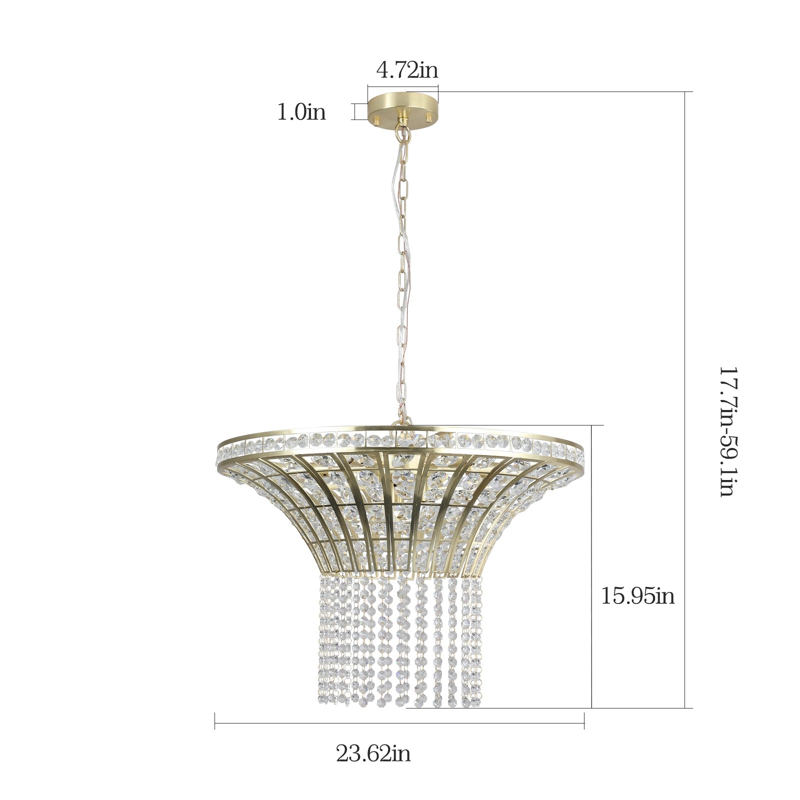 8-Light 23.6" Wide Crystal Waterfall Chandelier - Korvel