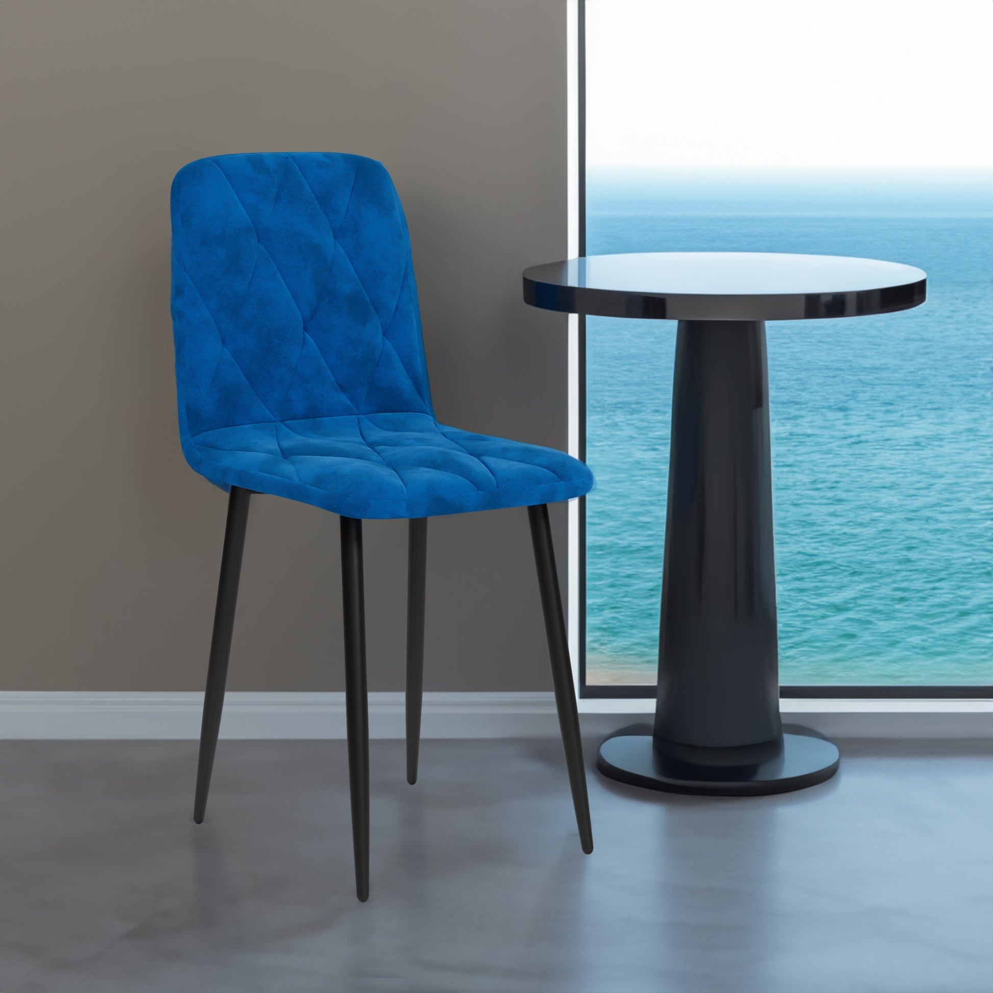 Dining Chairs Set of 4, Modern Kitchen Dining Room Chairs, Velvet Dining Chair Upholstered Cushion Seat and Sturdy Metal Legs - Korvel
