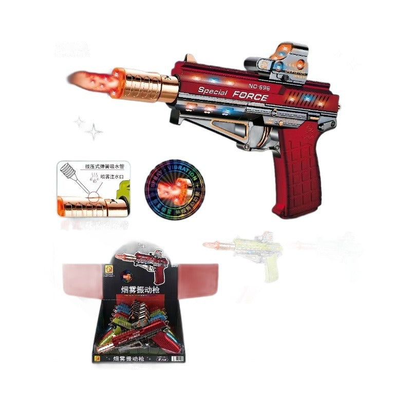 Smoking vibration language gun, boy's handgun model, eight tone gun, extendable toy gun, toy gun - Korvel