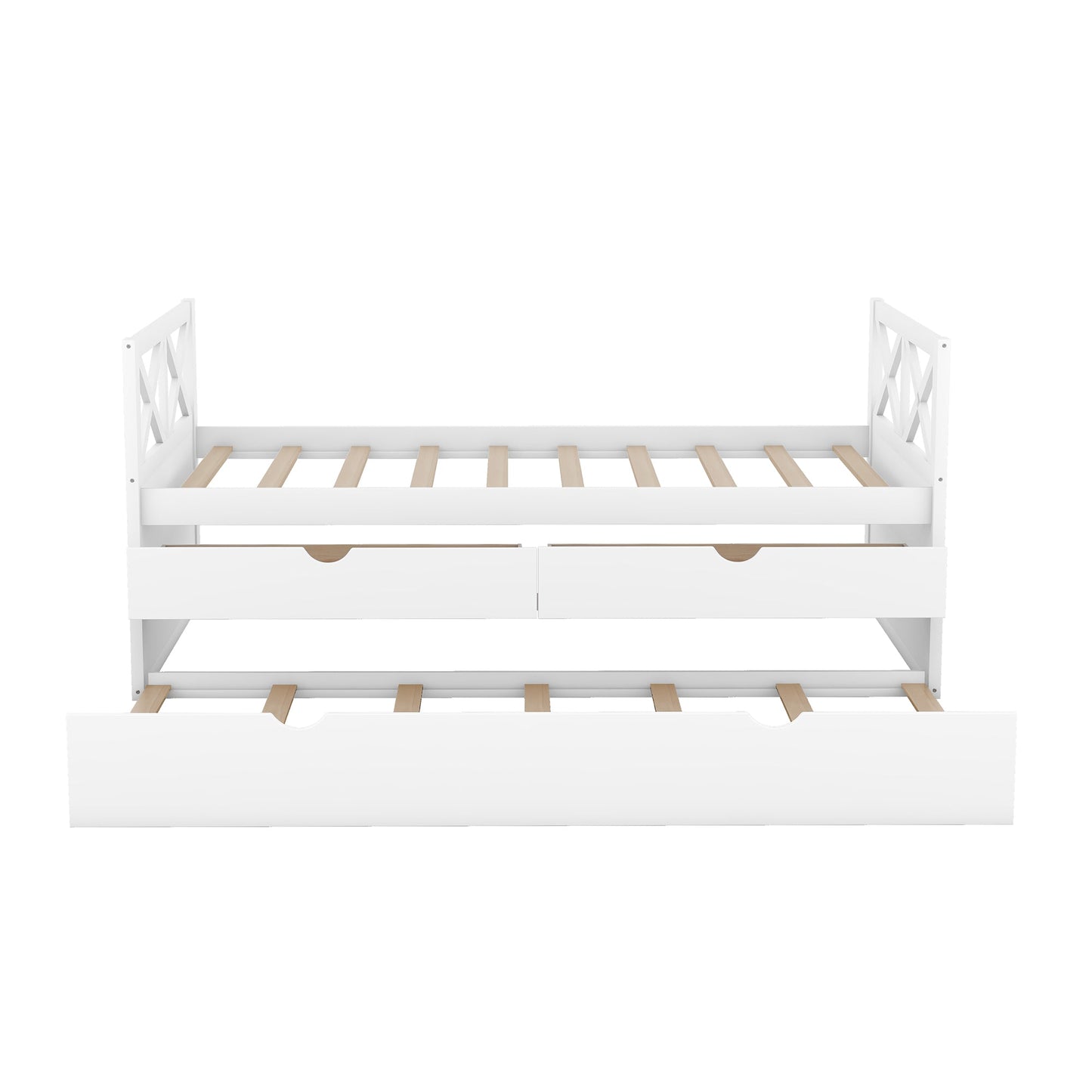 Multi-Functional Daybed with Drawers and Trundle - White