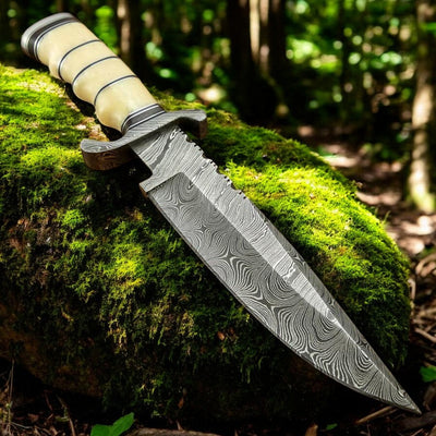 Wasteland Reaper Bowie Knife - 8" Damascus Steel Masterpiece - Korvel