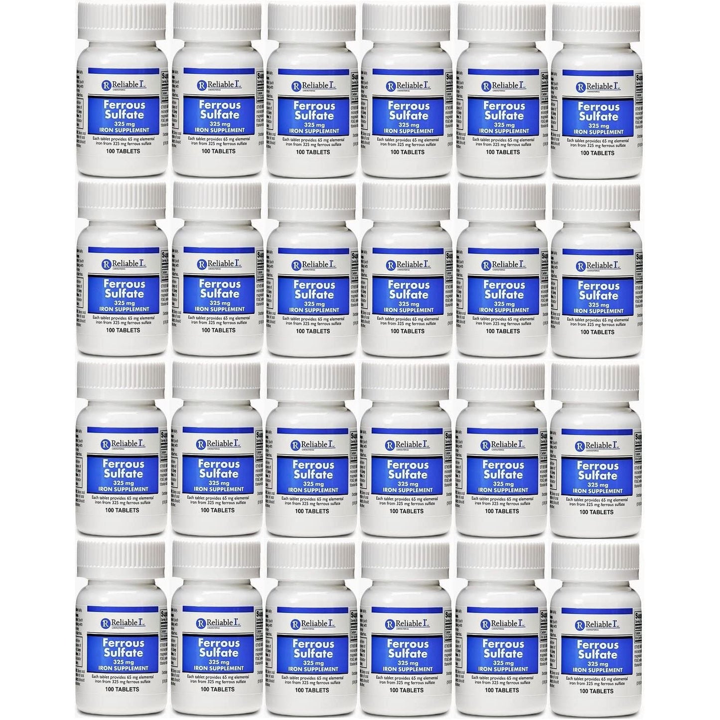 Reliable-1 Laboratories Ferrous Sulfate 325 Mg Iron Supplement - 100 Tablets