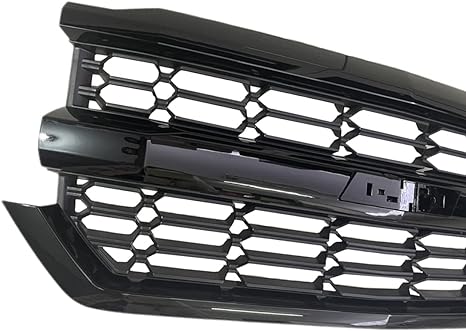 Front Bumper Upper Grille Grill Compatible with Chevrolet Silverado 1500 2016-2018 (Black) - Korvel