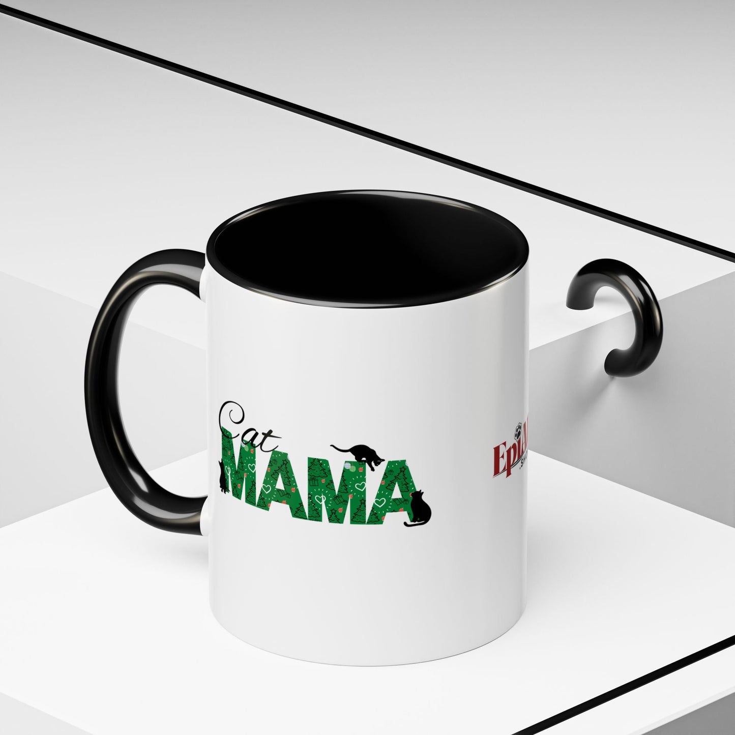 Christmas Cat Mama Accent Coffee Mug - 11oz & 15oz