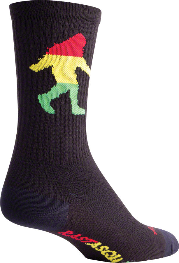 Calcetines SockGuy Crew Rasta Squatch - 6" Negro Grande/X-Largo