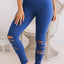 Rose Red Cut-out Skinny High Waist Leggings - Korvel