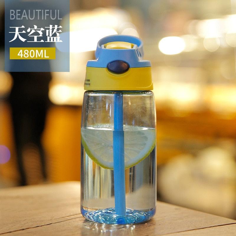 Creative 480ML Kids Straw Water Bottle - Leakproof & Fun Design for School and Outdoor Activities - Korvel