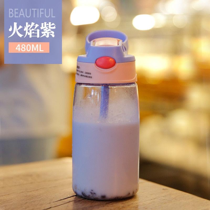 Creative 480ML Kids Straw Water Bottle - Leakproof & Fun Design for School and Outdoor Activities - Korvel