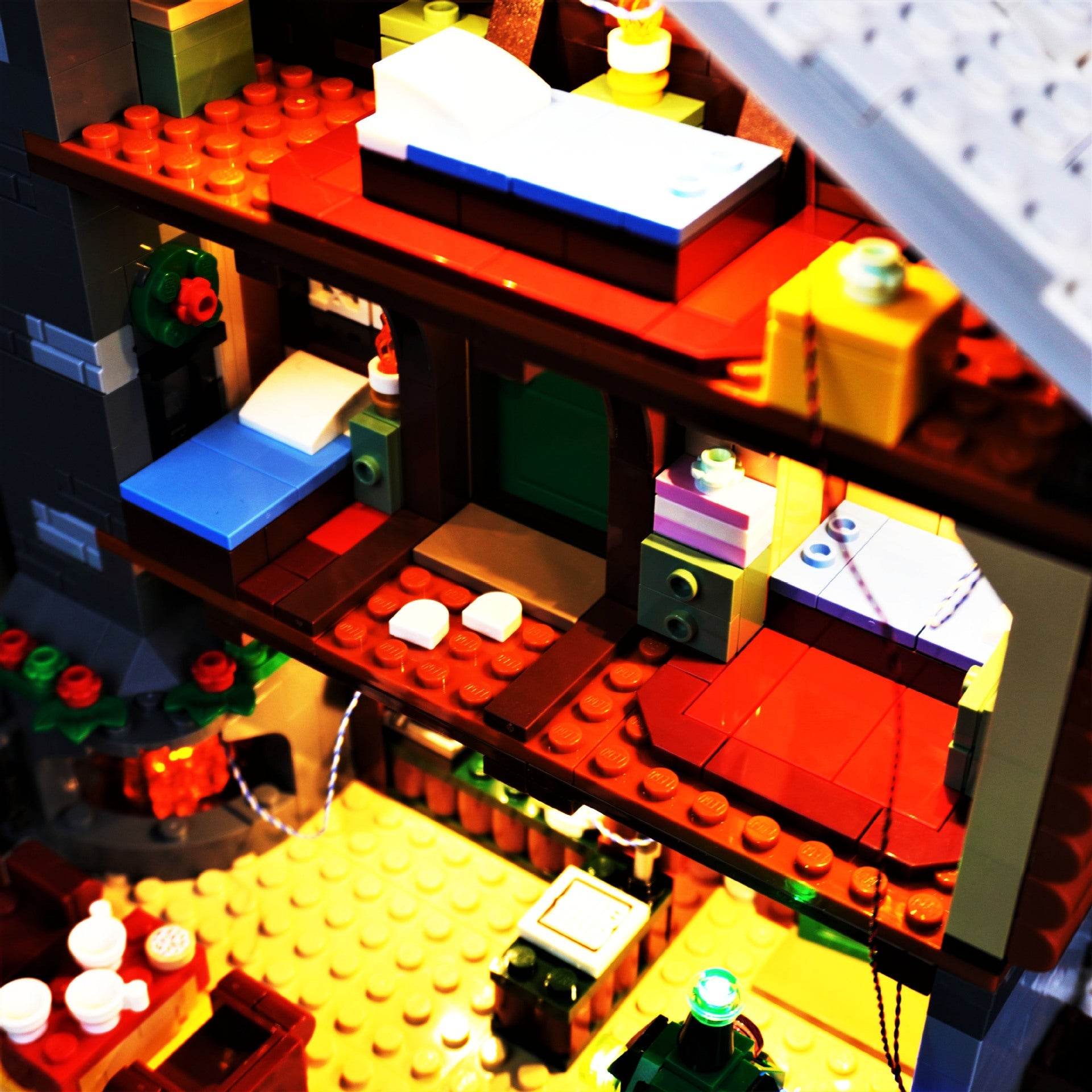 DIY lighting compatible with LEGO 10325 winter snow mountain cabin building blocks with remote control LED lighting - Korvel