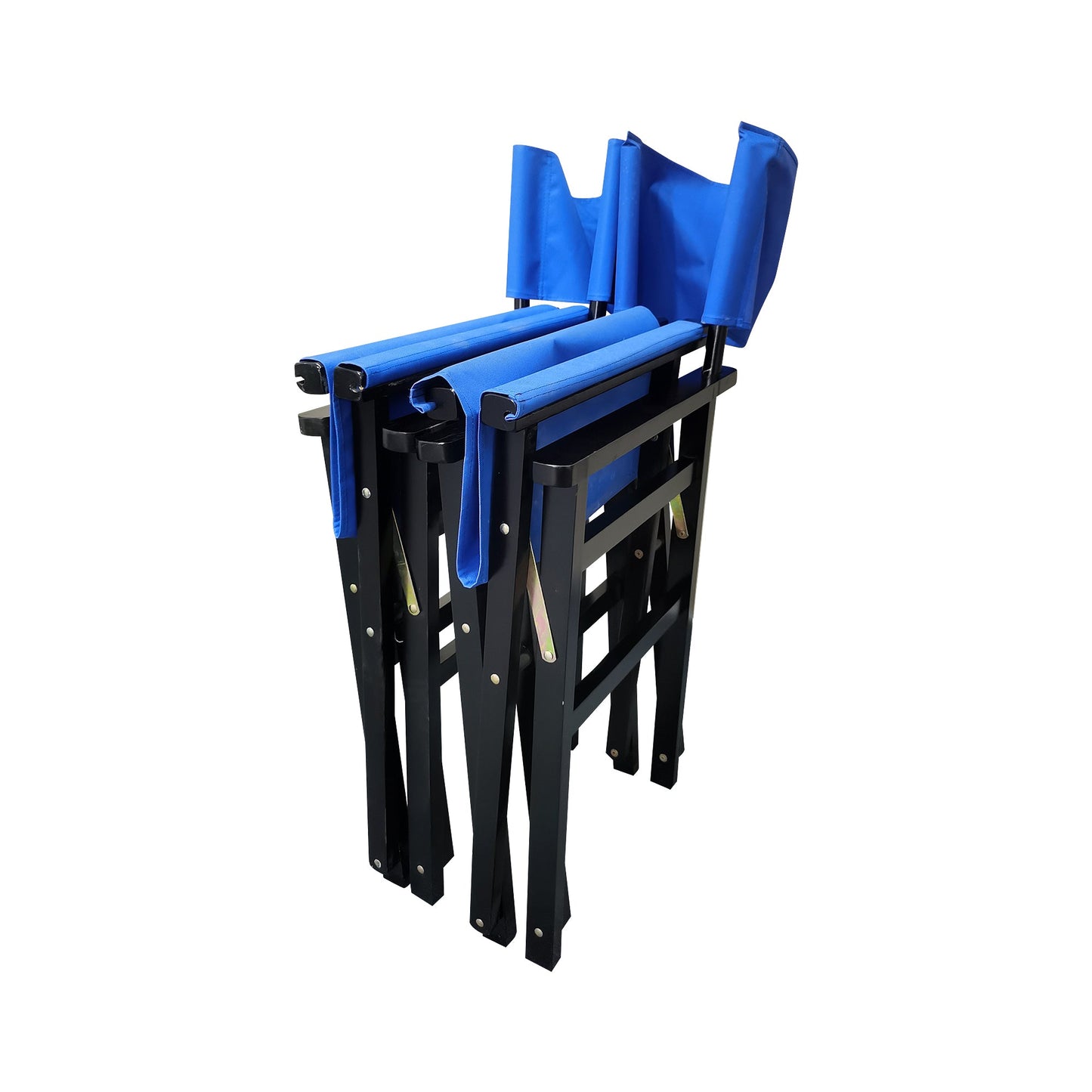 Folding Chair Wooden Director Chair Canvas Folding Chair Folding Chair 2pcs/set populus + Canvas (Color : Blue) - Korvel