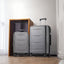 Expanable Spinner Wheel 2 Piece Luggage Set ABS Lightweight Suitcase with TSA Lock 20inch+24inch Dark Gray + Plastic - Korvel