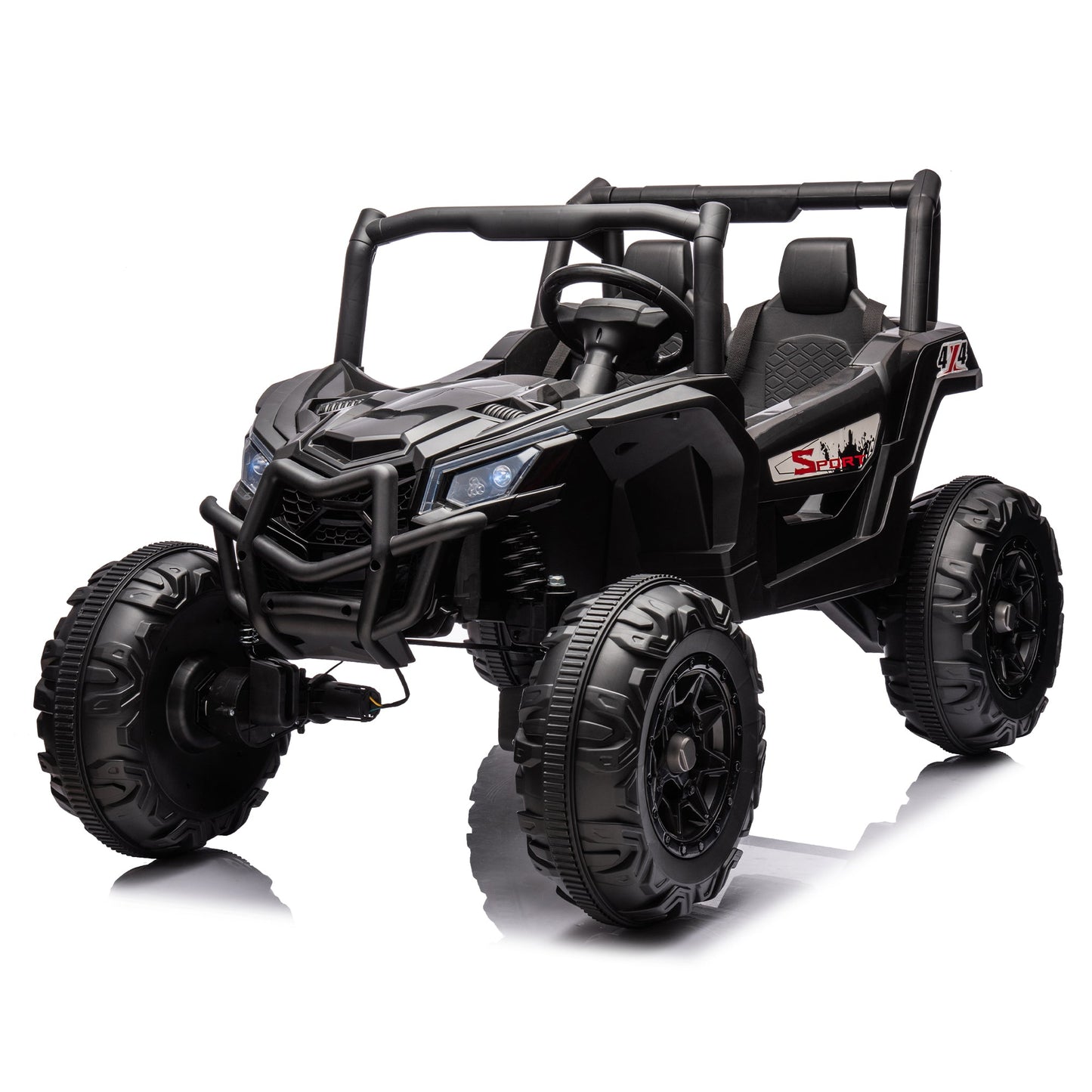 Side by Side 4x4 Ride on Off-Road Truck with Parent Remote Control, Battery Powered Electric Car w/High Low Speed - Korvel