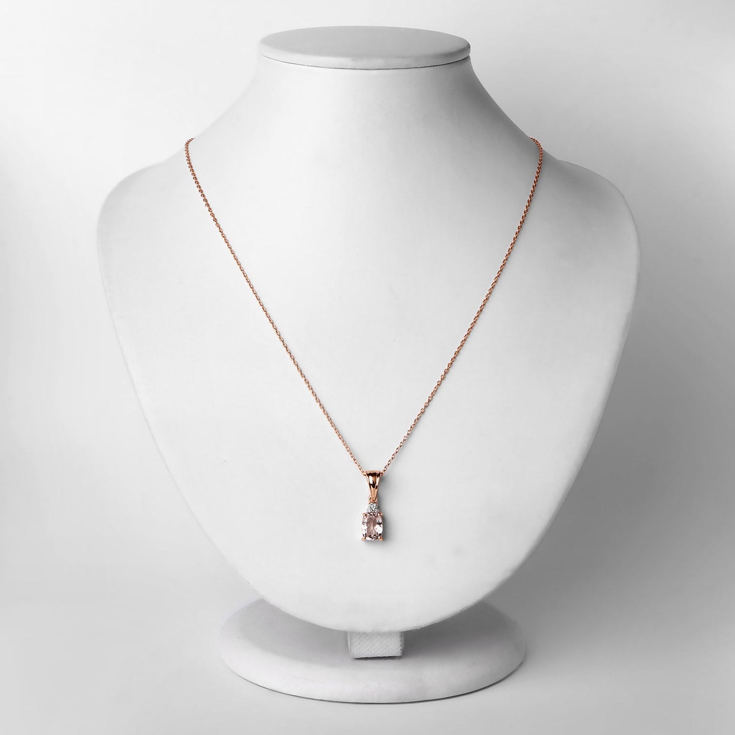 Pendentif en morganite véritable de 1,12 carat et topaze blanche en argent sterling
