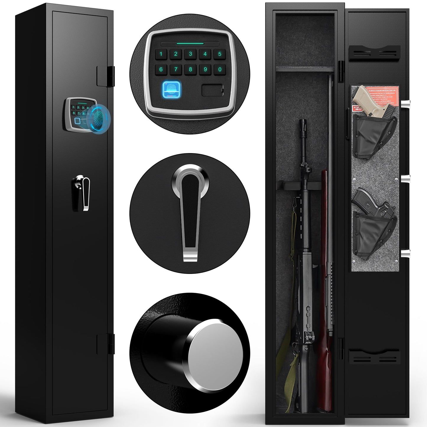 Premium Gun Safe with Quick Access and Adjustable Rack