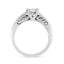 Anillo de Compromiso de Diamante Cortado Princesa en Oro Blanco de 14K - Talla 7