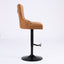 Vintage PU rotating bar stool, seat height adjustable from 25-33 inches, modern bar stool (orange, 2-piece set) - Korvel