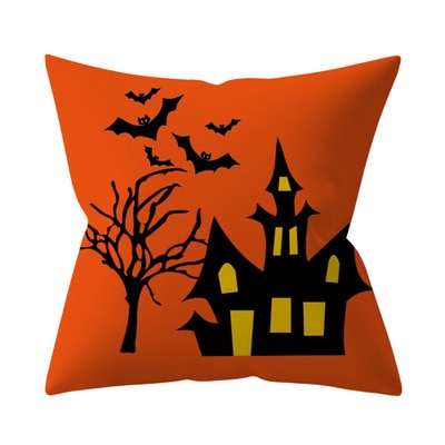 Trick or treat/pumpkin Cushion Cover 45*45cm Happy Halloween Throw Pillow Cover Happy Fall Y'all ghosts Horror Pillowcase - Korvel
