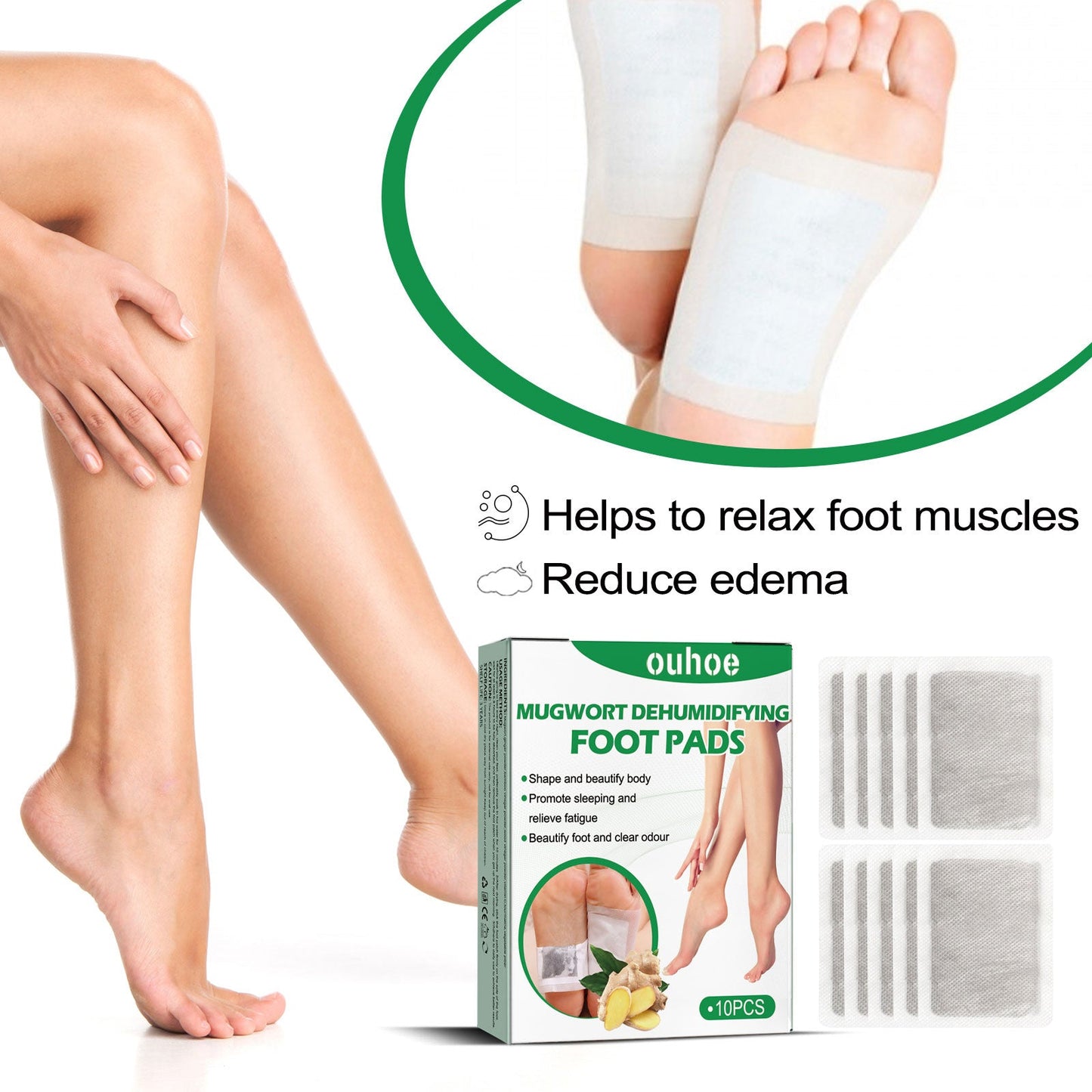 Mugwort Foot Patch with Ginger Essence for Foot Care