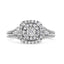 Anillo de cóctel de diamante redondo de .925 plata esterlina 1/3 Cttw - Talla 7