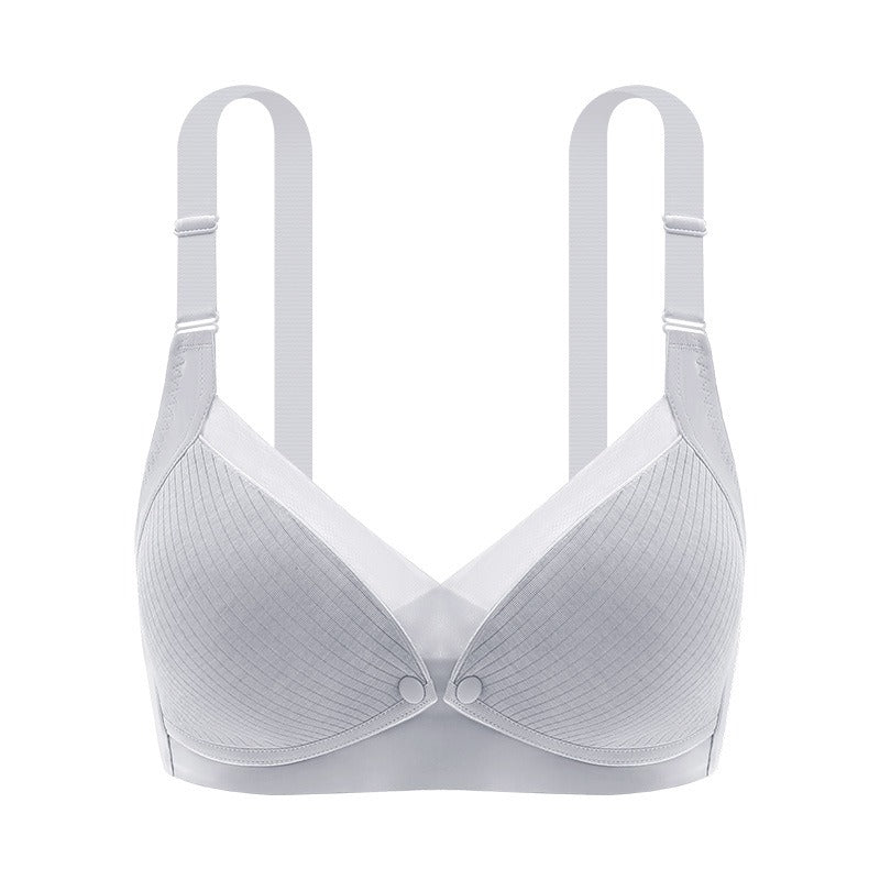Nursing Underwear Maternity Underwear Front Open Buckle Thin Seamless Bra Cotton Lining Large Size Nursing Bra - Korvel