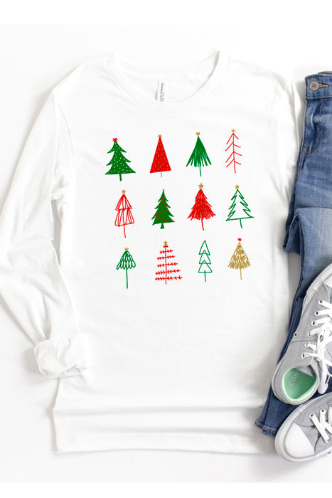 Festive Long Sleeve Christmas Tree Tee - Korvel