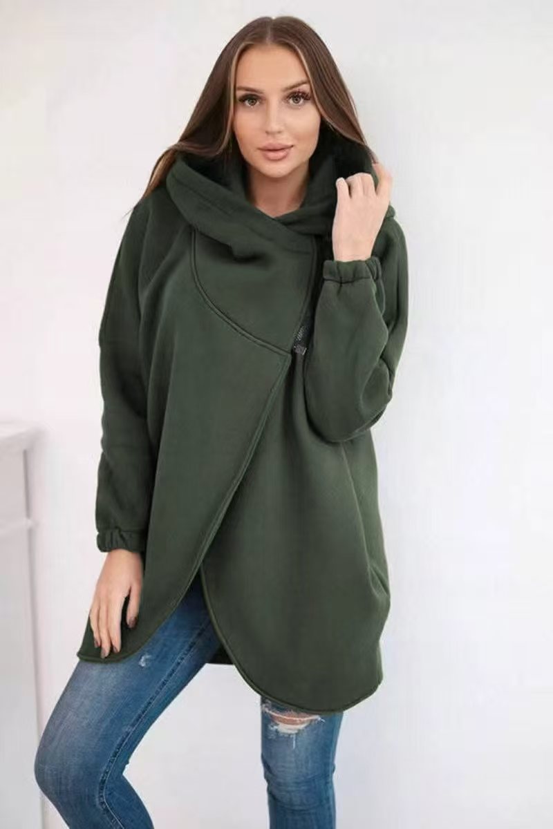 Women's Plus Size Solid Color Overcoat