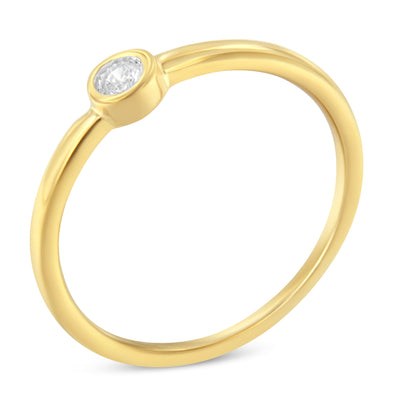 Anillo de Diamante con Montura Milagrosa de Plata Esterlina Baño de Oro de 14K - Talla 6