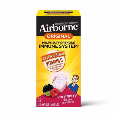 Tabletas masticables de apoyo inmunológico para niños Airborne - Sabor a frutos del bosque
