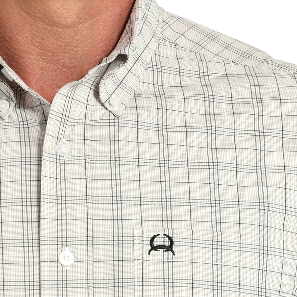 Men's Grey Plaid Arena Flex Short Sleeve Shirt - Korvel
