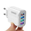 Luminous 4 USB mobile phone charging head, European and American standard travel charger, striped USB smart tablet charger - Korvel