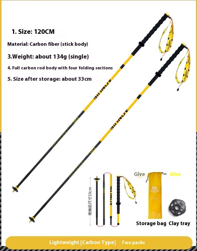 Premium Folding Carbon Trekking Poles for Outdoor Adventures